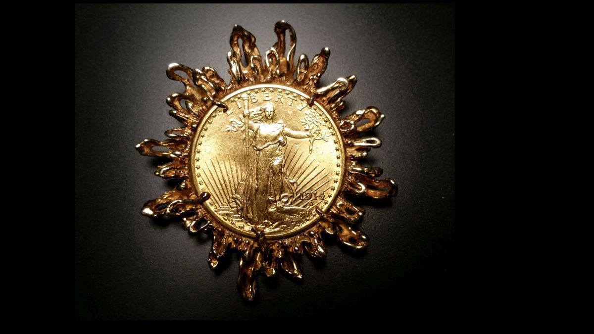 1914-D Saint Gaudens $20 Gold in 14k Bezel - 68.9g. tw
